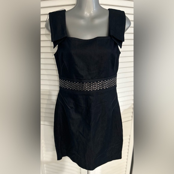 LondonTime Luxe denim tank dress with silver dot embellishments size 4 - Picture 3 of 9